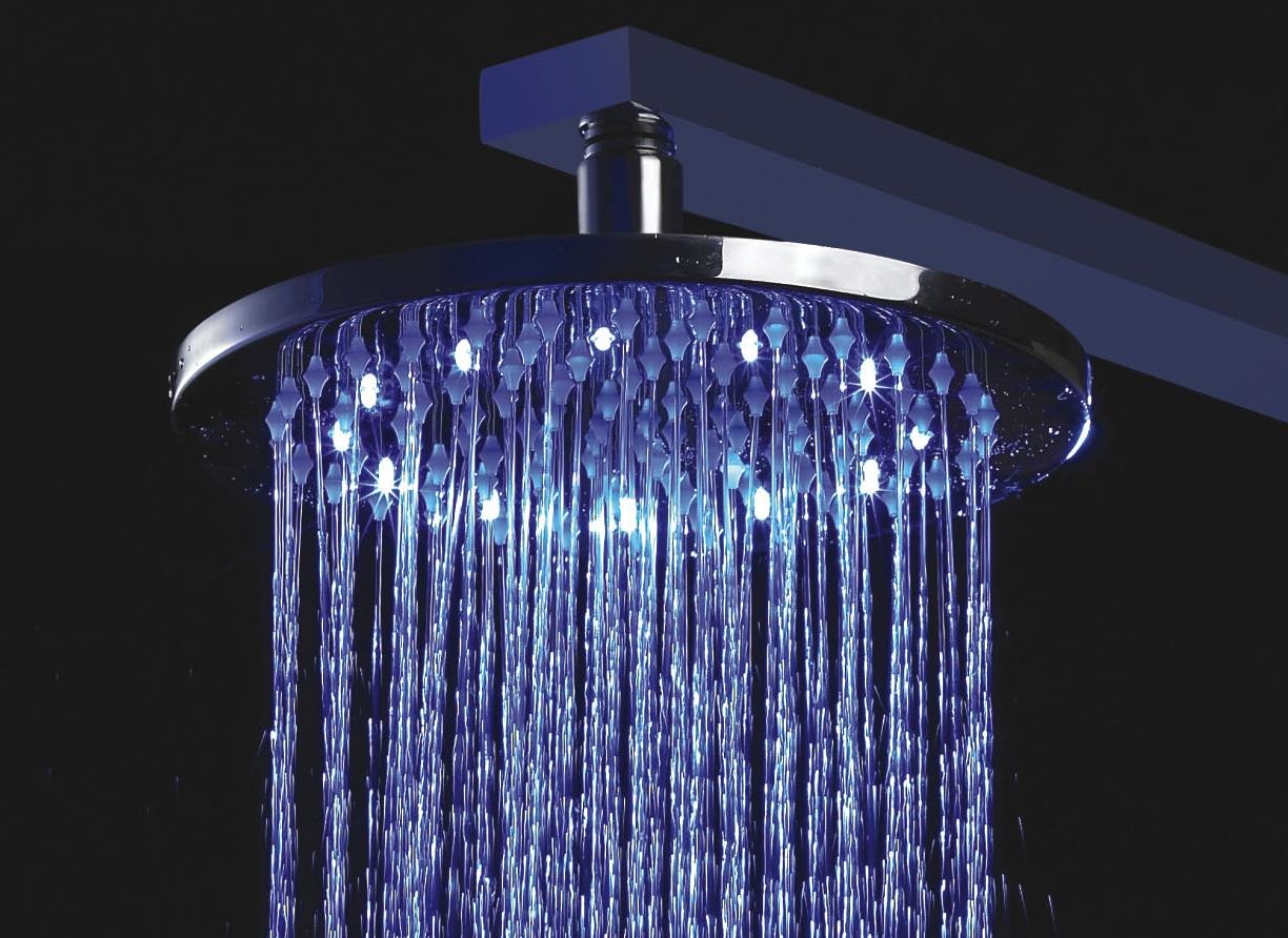 12" Contemporary Round Color Changing LED Rain Shower Head