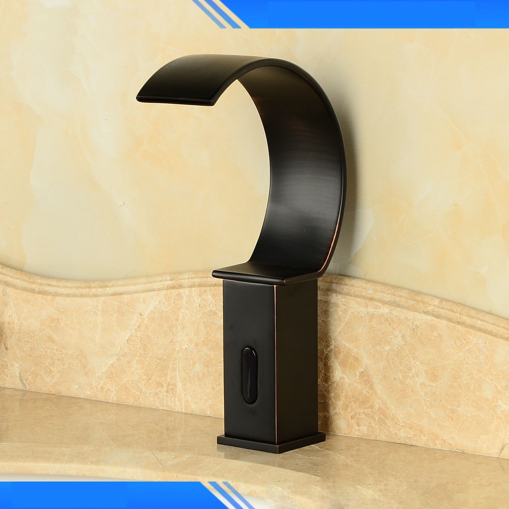 BathSelect Oil Rubbed Bronze Commercial Waterfall Style Motion Sensor Faucet