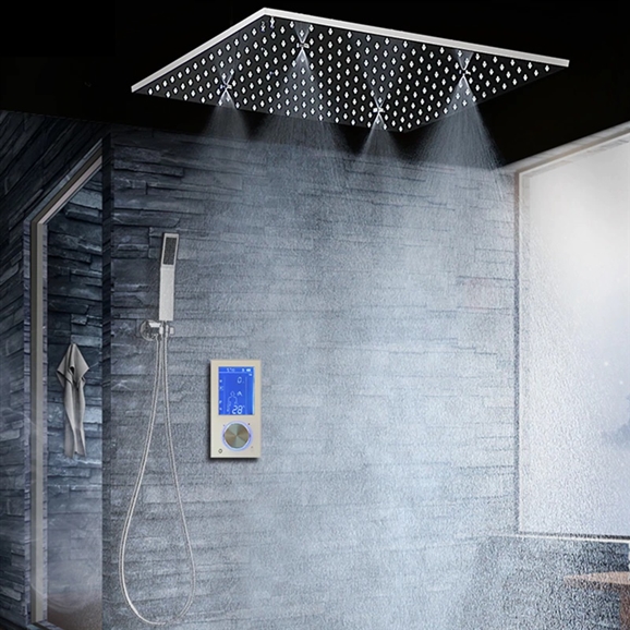 BathSelect Modern 16" Digital Ceiling Mount Bathroom Shower Set