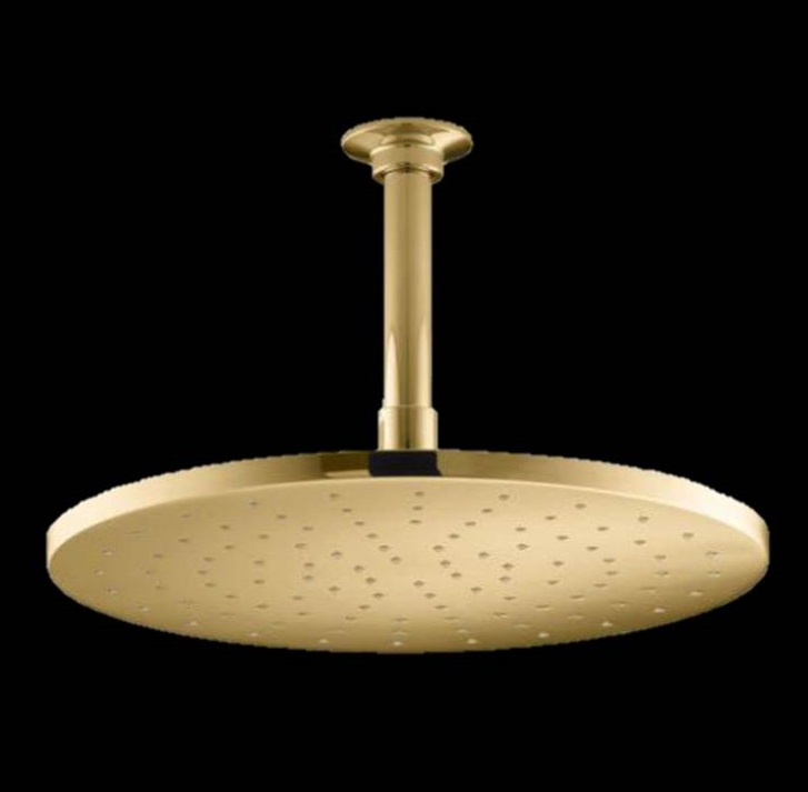 12" Gold Tone Round Color Changing LED Rain Shower Head