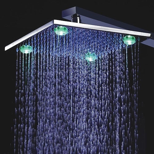 multi color red shower head
