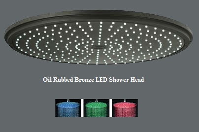 BathSelect 10" Oil Rubbed Bronze Round Color Changing LED Rain Shower Head