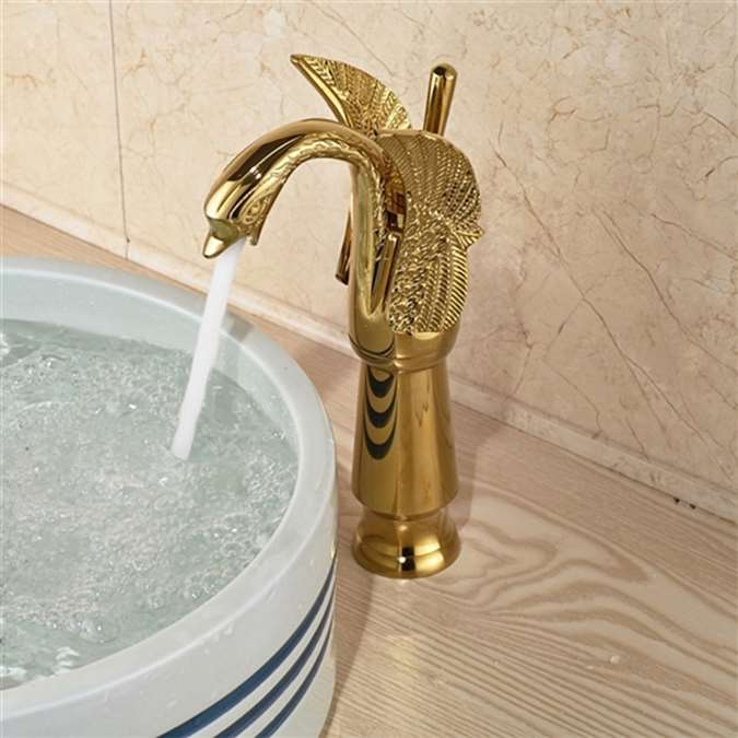Achaia Gold Finish Bathroom Sink Faucet