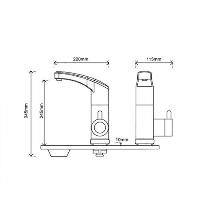 BathSelect Electric White Deck Mount Single Handle Faucet