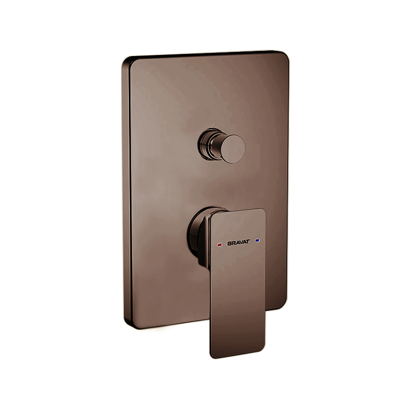 Bravat Solid Brass Square Shower Mixer Control Valve In Light Oil Rubbed Bronze Finish
