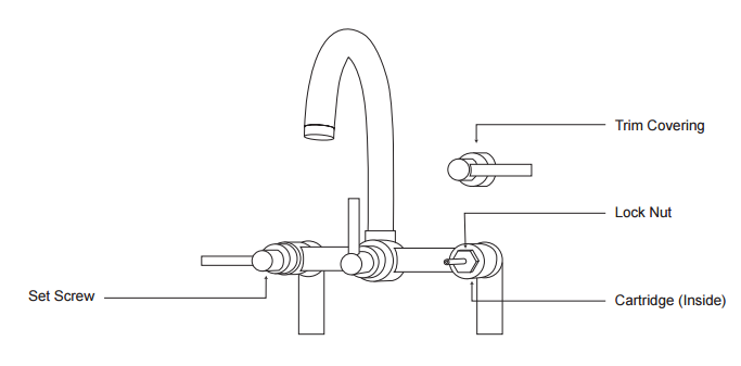Fontana Toubax Antique Gold Deck-Mounted Faucet Set - Fixed Support Type