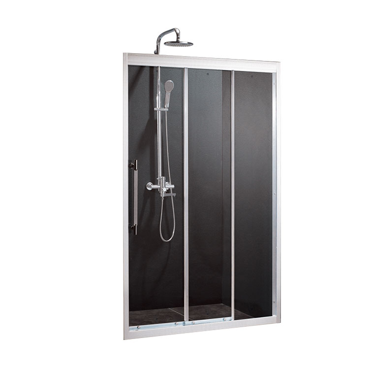 Aluminium Framed 3 Panel Square Shape Sliding Shower Door