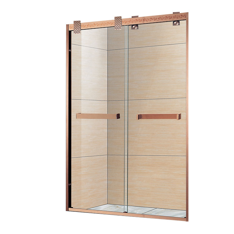 Aluminium Framed Rose Gold Finish Luxury Sliding Shower Door