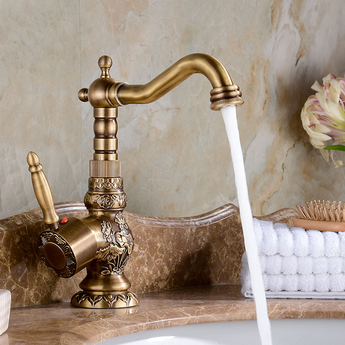 Shop BathSelect Attica Antique Bronze Bathroom Sink Faucet with Hot & Cold  Mixer 5-Days Sale!