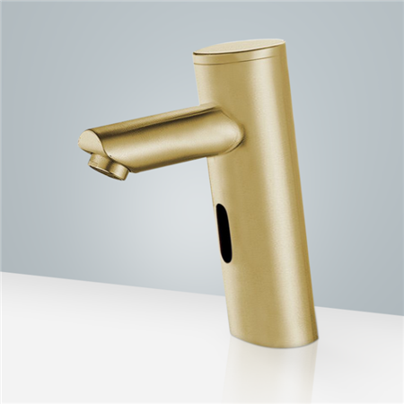 Bronze touchless faucet for historic public restroom design