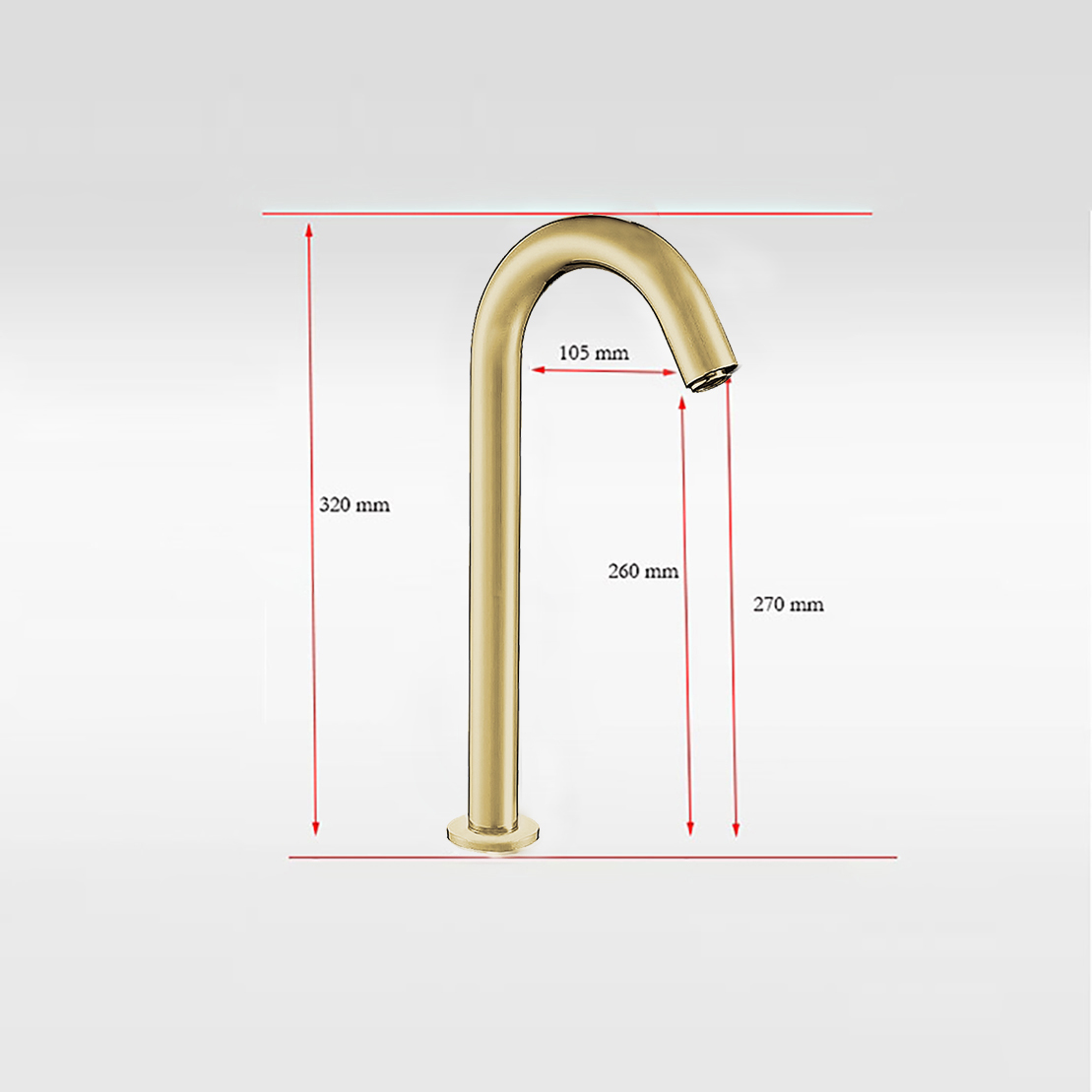 BathSelect Wella Brushed Gold Slim Commercial Automatic Sensor Faucet