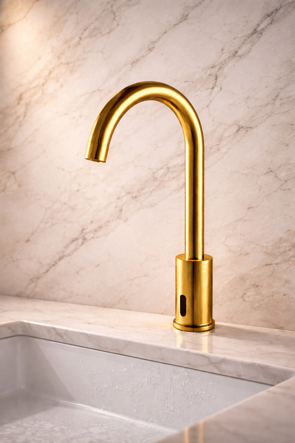 Commercial gooseneck automatic faucet