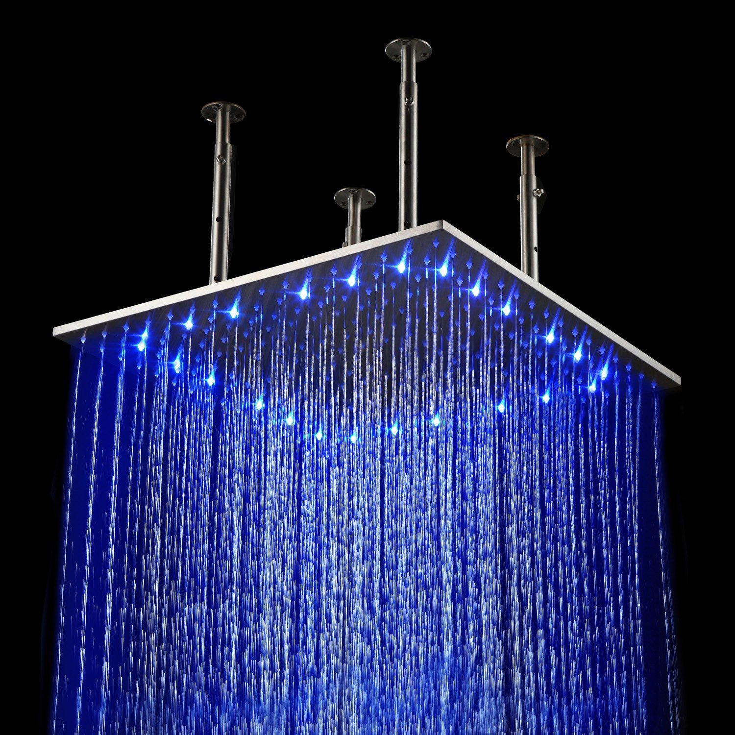 Milan 40" Stainless Steel RGB Multi Color Water Powered Led Showerhead