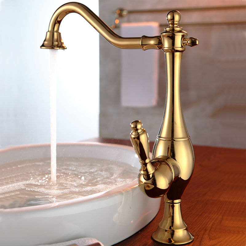 Best Faucets Leo Vintage Antique Gold, Antique Gold Bathroom Sink Faucets