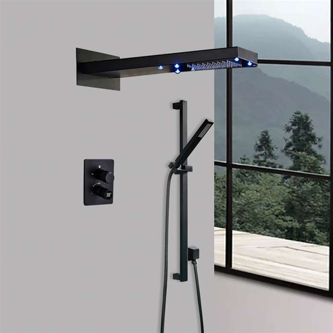 Savona 22" Matte Black LED Digital Wall Mount
