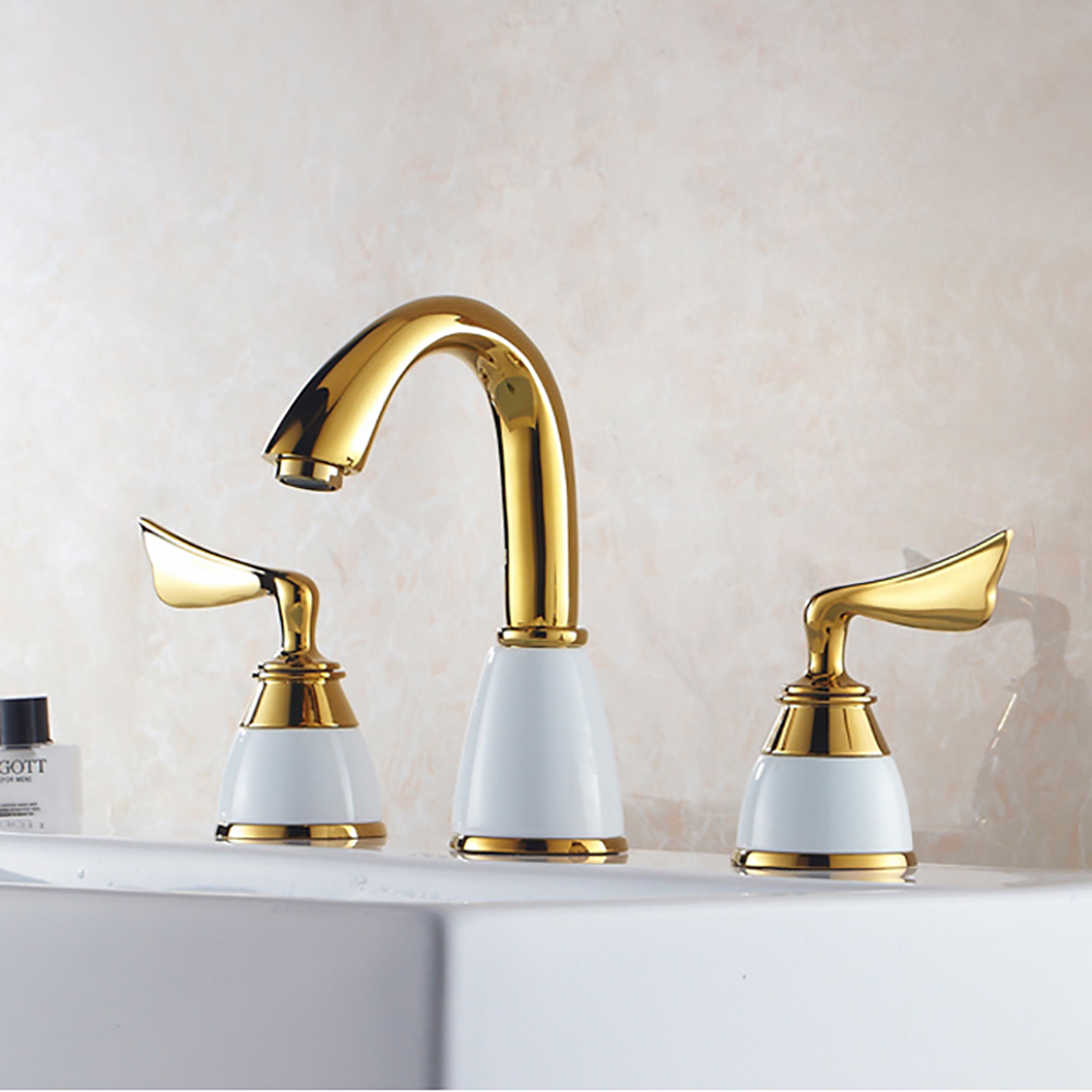 Fontana Dual Handle Bath Faucet - Chrome and Gold Finish