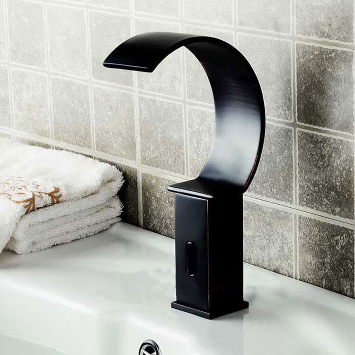 Oil Rubbed Bronze Waterfall Brass Commercial Touchless Automatic motion sensor touchless faucet