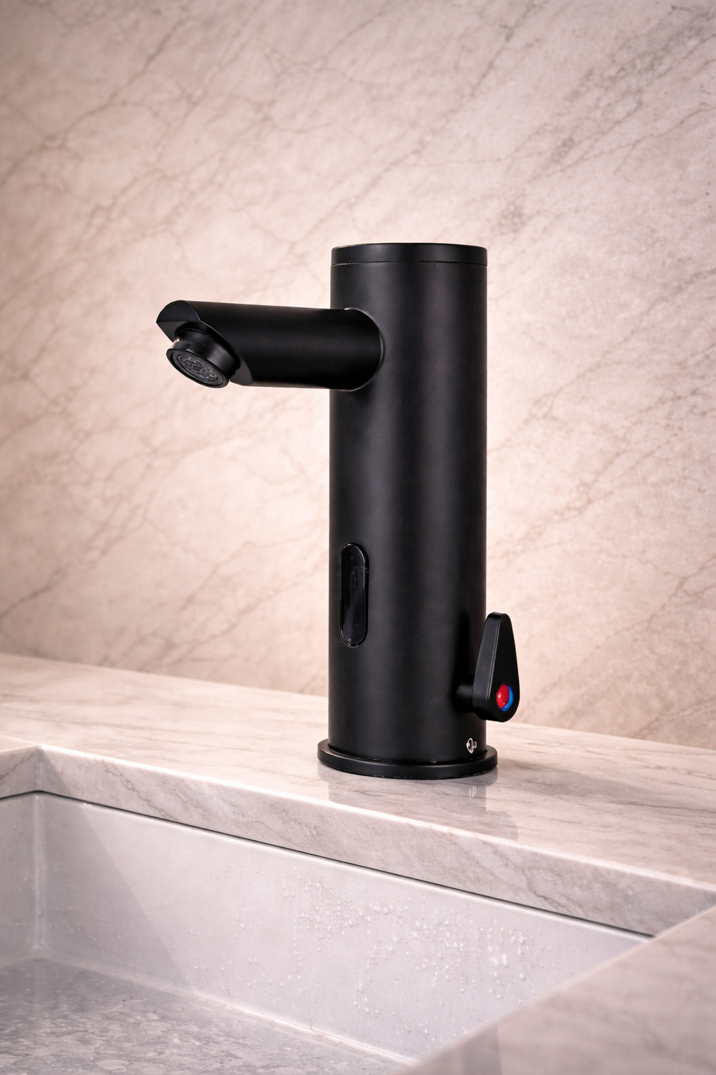 Elegant bathroom faucet detail