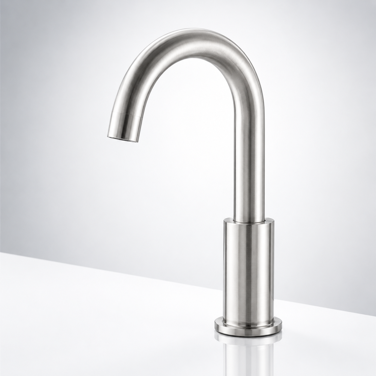 BathSelect Deck Mount Commercial Nickel Touchless Faucet for public restroom upgrades