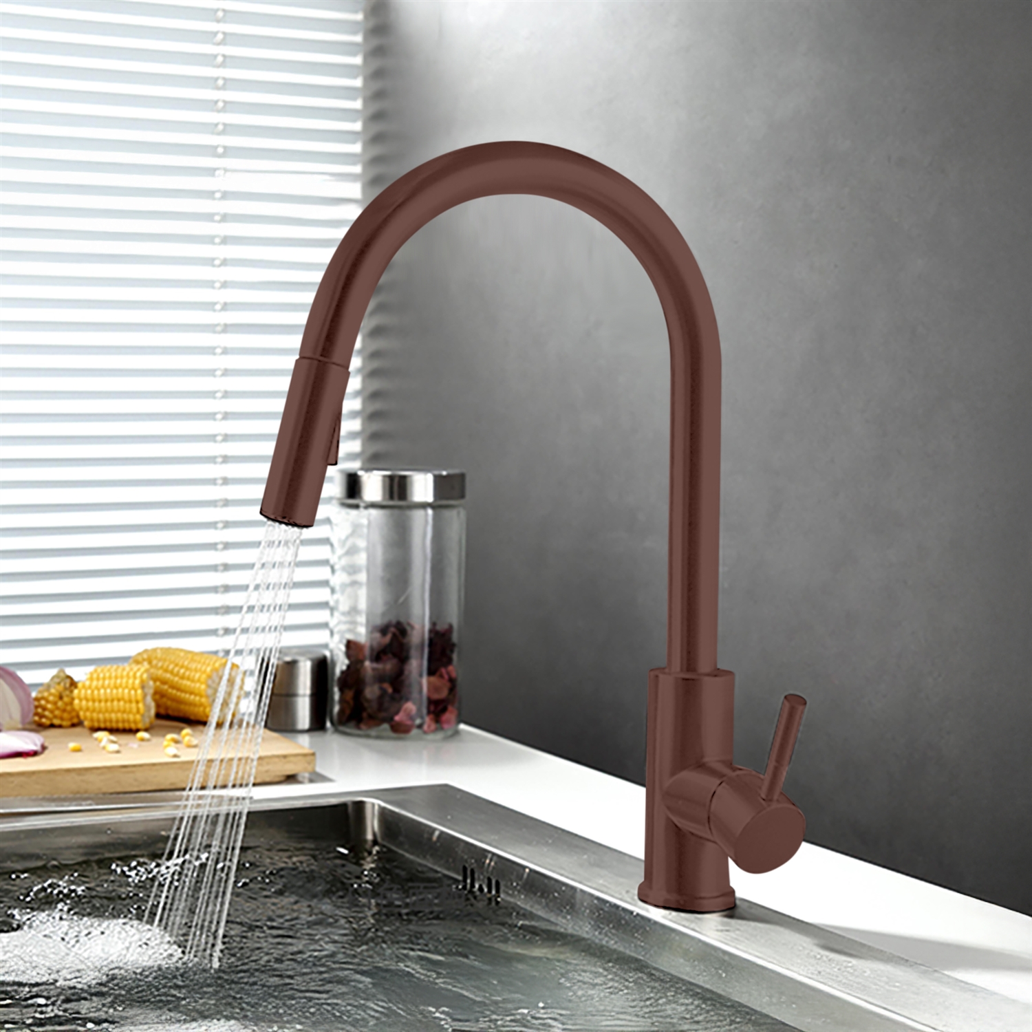 BathSelect Bevagna Single Handle Kitchen Touch Faucet With Pull Down Sprayer in Oil Rubbed Bronze
