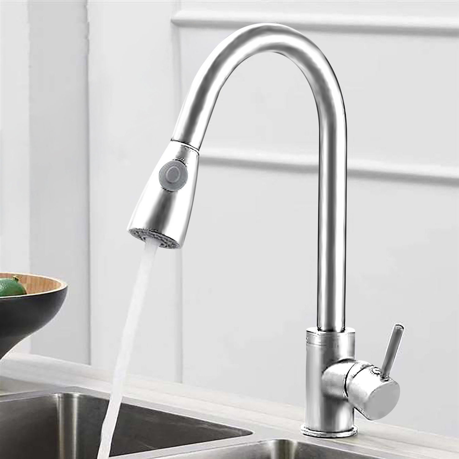 BathSelect Sabiote Chrome Single Handle Hot and Cold Sensor Touch Kitchen Sink Faucet