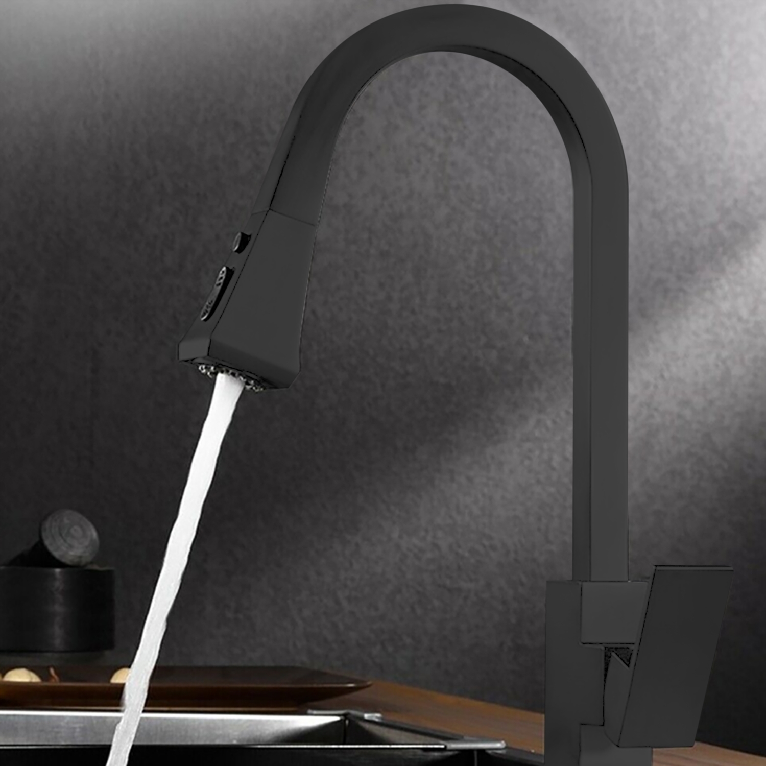 BathSelect Quarto Matte Black Dual Moder Kitchen Sink Faucet with Pull Out Sensor Touch