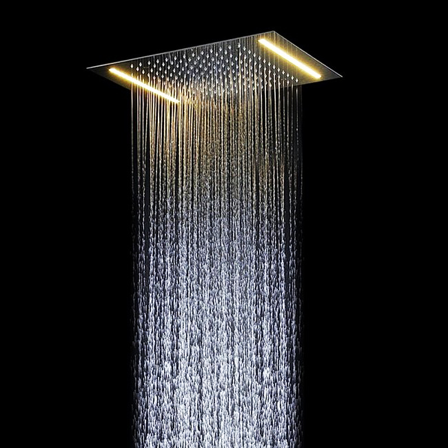 Luna Recessed Shower Head with Single Color LED Shower Head
