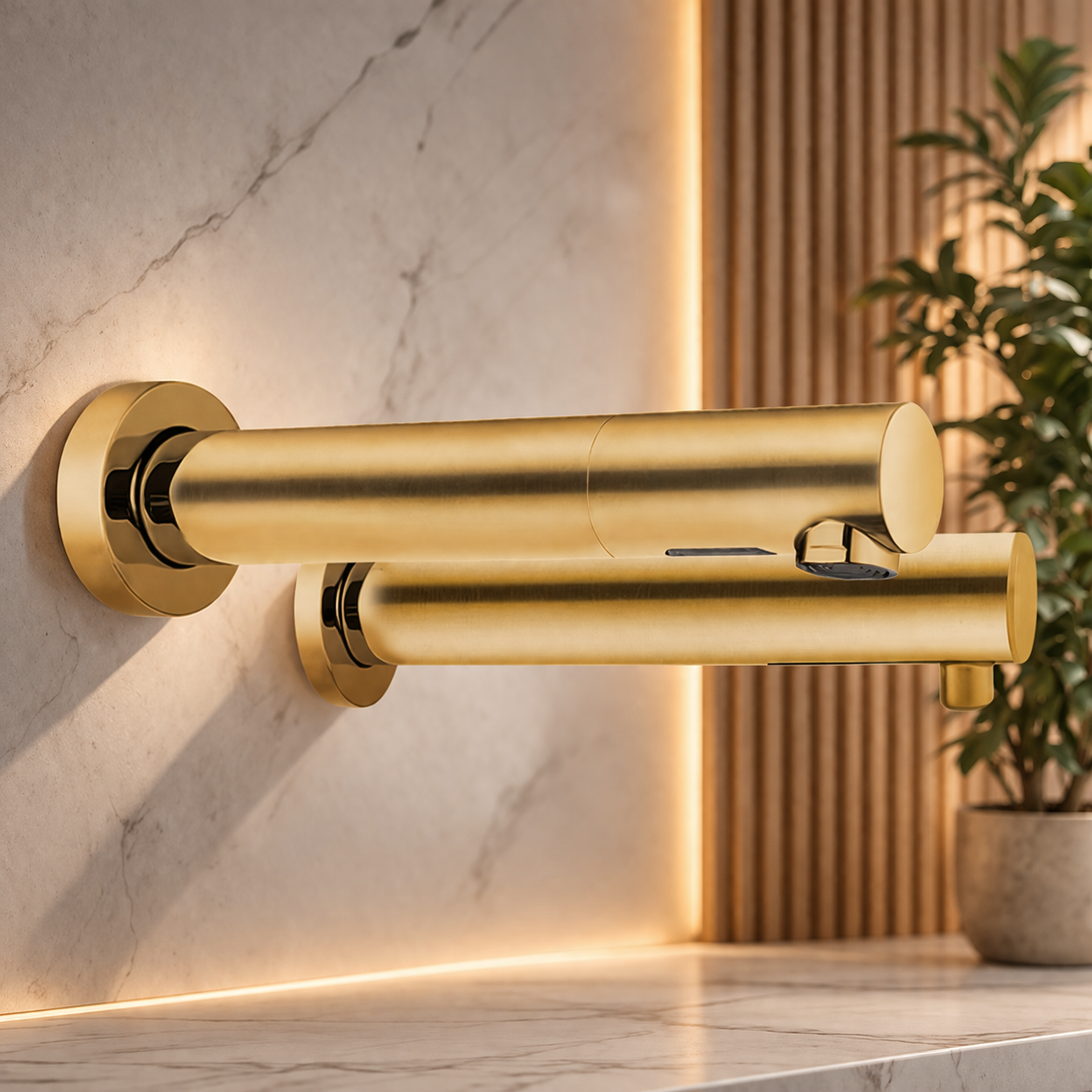 Wall mount bathroom faucet set