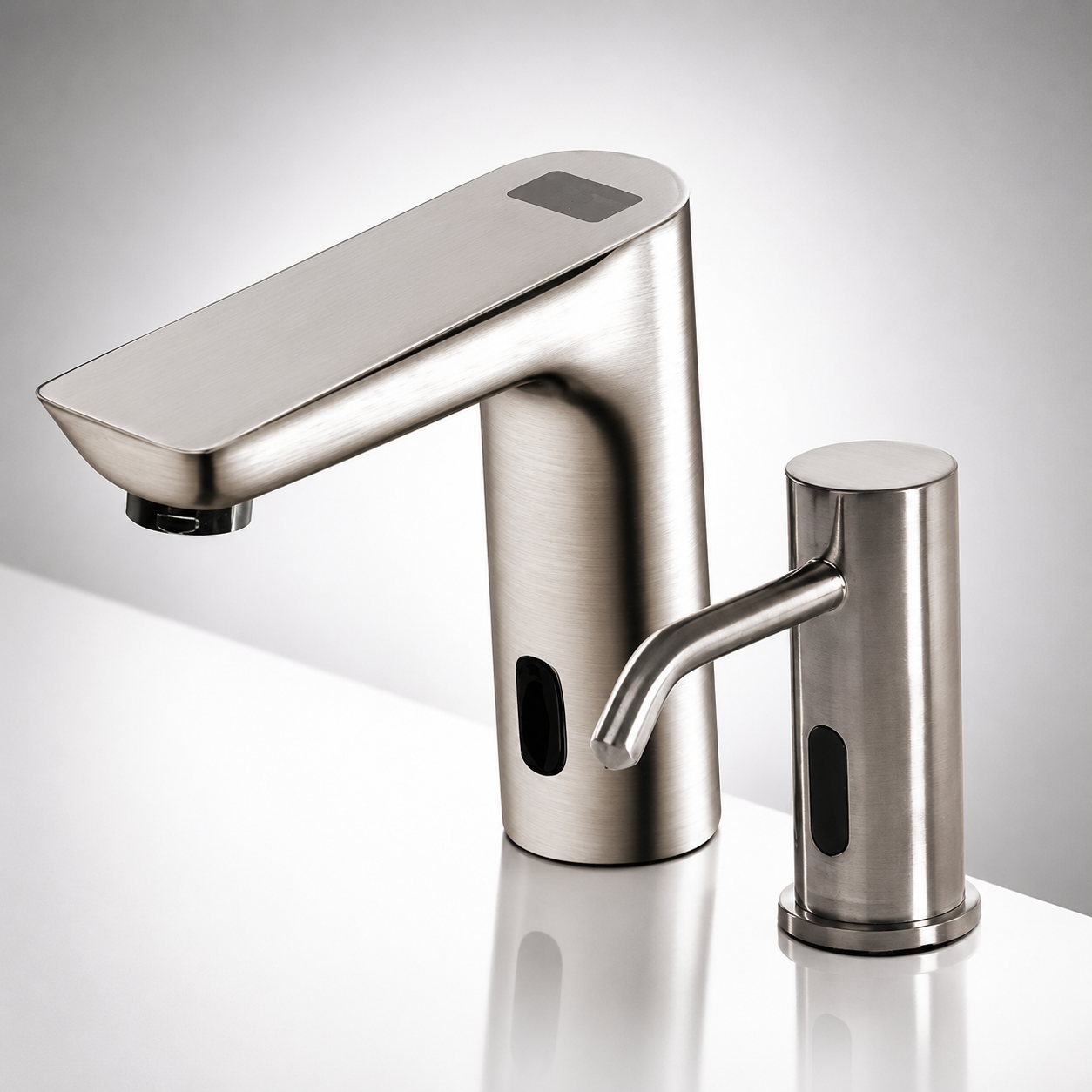 BathSelect Romo Brushed Nickel Touchless Faucet with Soap Dispenser Romo Brushed Nickel Touchless Faucet with Soap Dispenser
