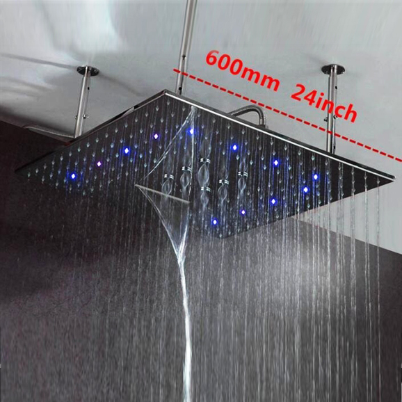 24 Inch LED Brushed Nickel Shower Head