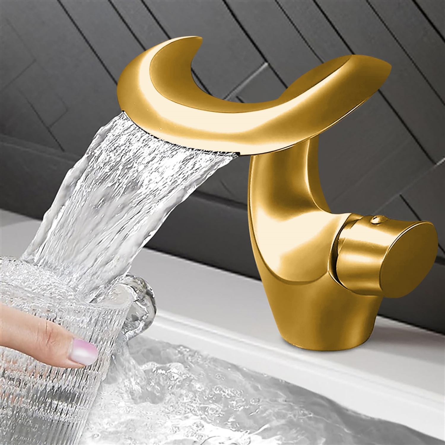BathSelect BS7758BG Brushed Gold Bathroom Faucet