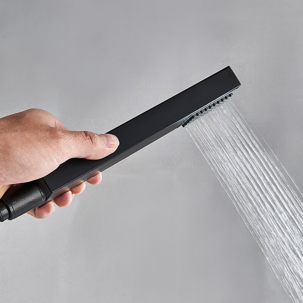 BathSelect matte black shower system representing customer access correction and privacy request rights