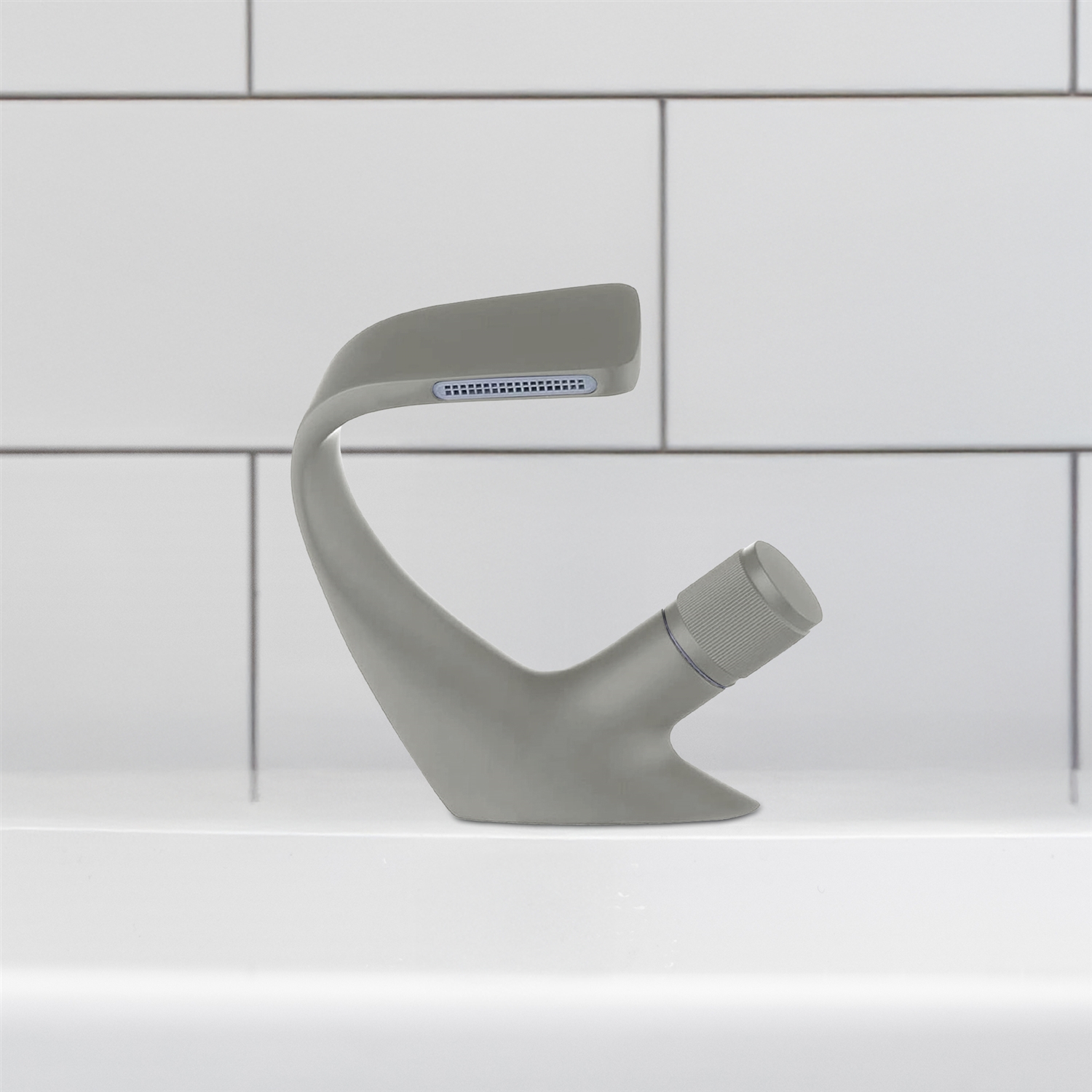 BathSelect Zynor Form Brushed Nickel Hot and Cold Basin Faucet
