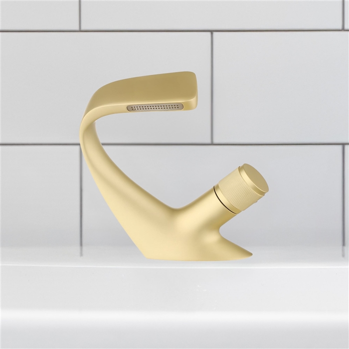 BathSelect Cylara Tone Champagne Deck Mounted Hot and Cold Faucet