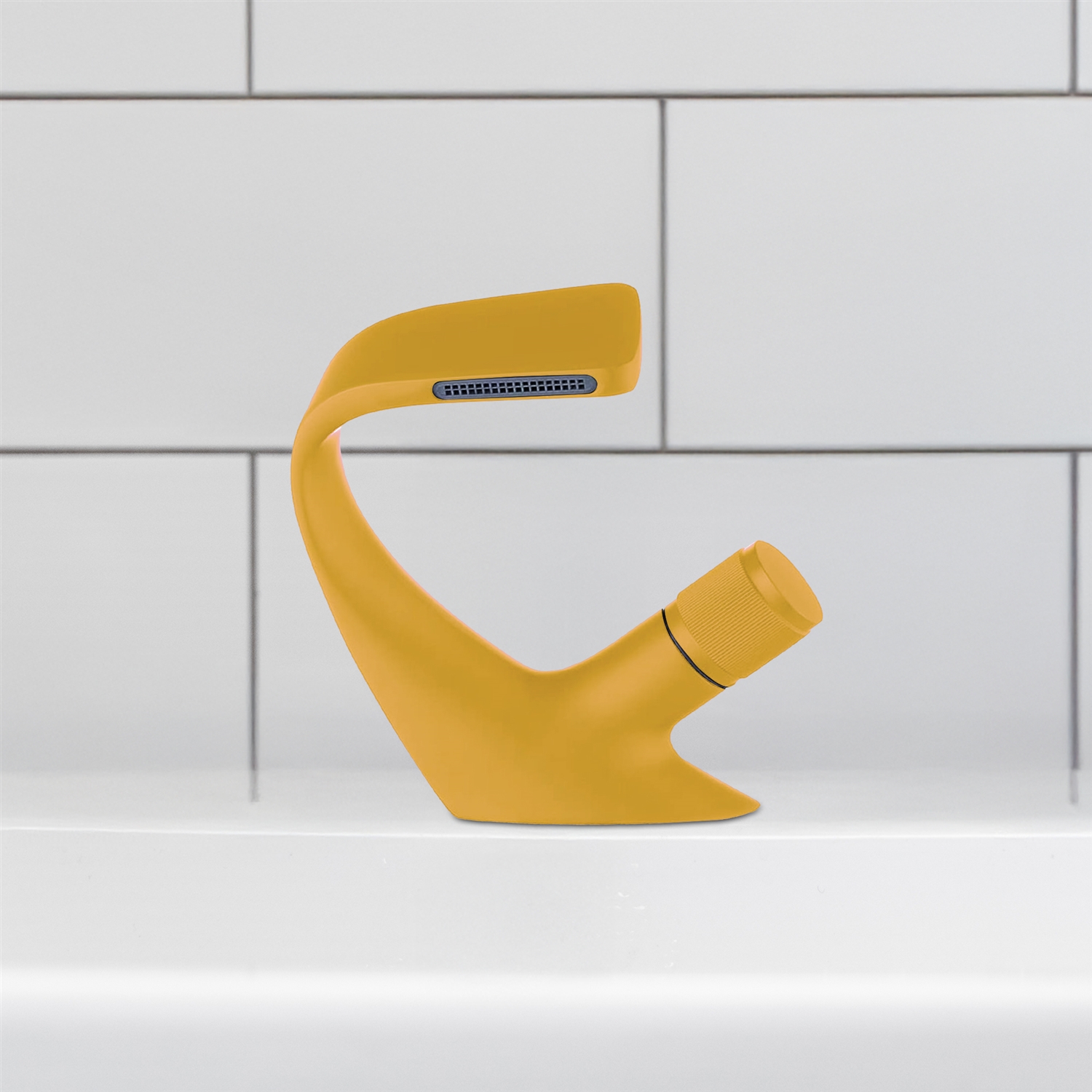 BathSelect Ovola Edge Gold Deck Mounted Basin Faucet