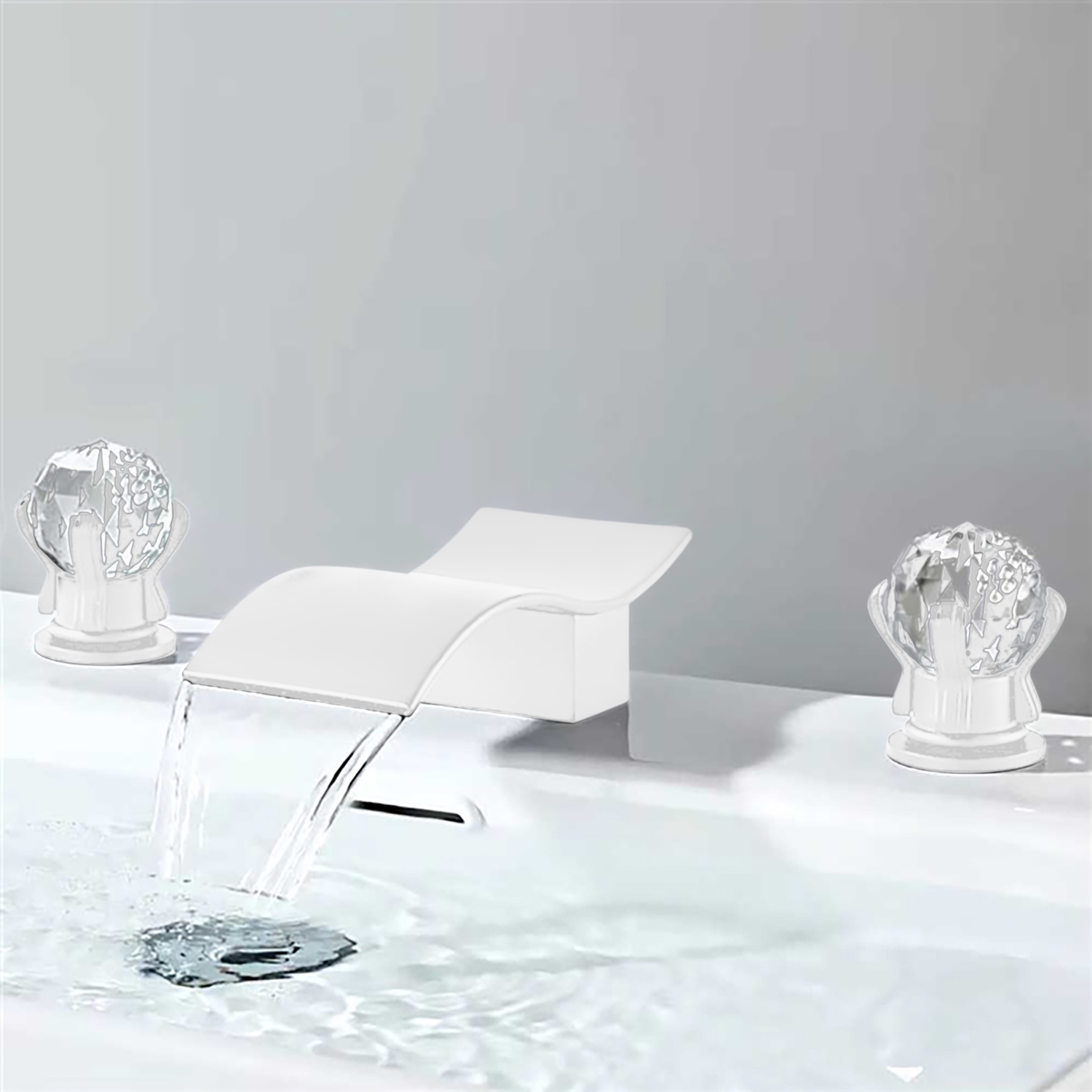 BathSelect BS7801 Matte White Bathroom Faucet
