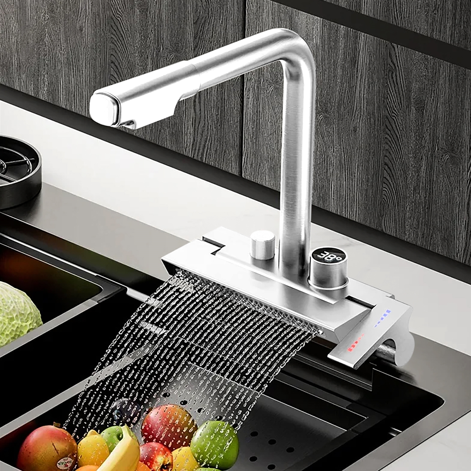 BathSelect Flot Chrome Hot And Cold Multifunctional Kitchen Faucet