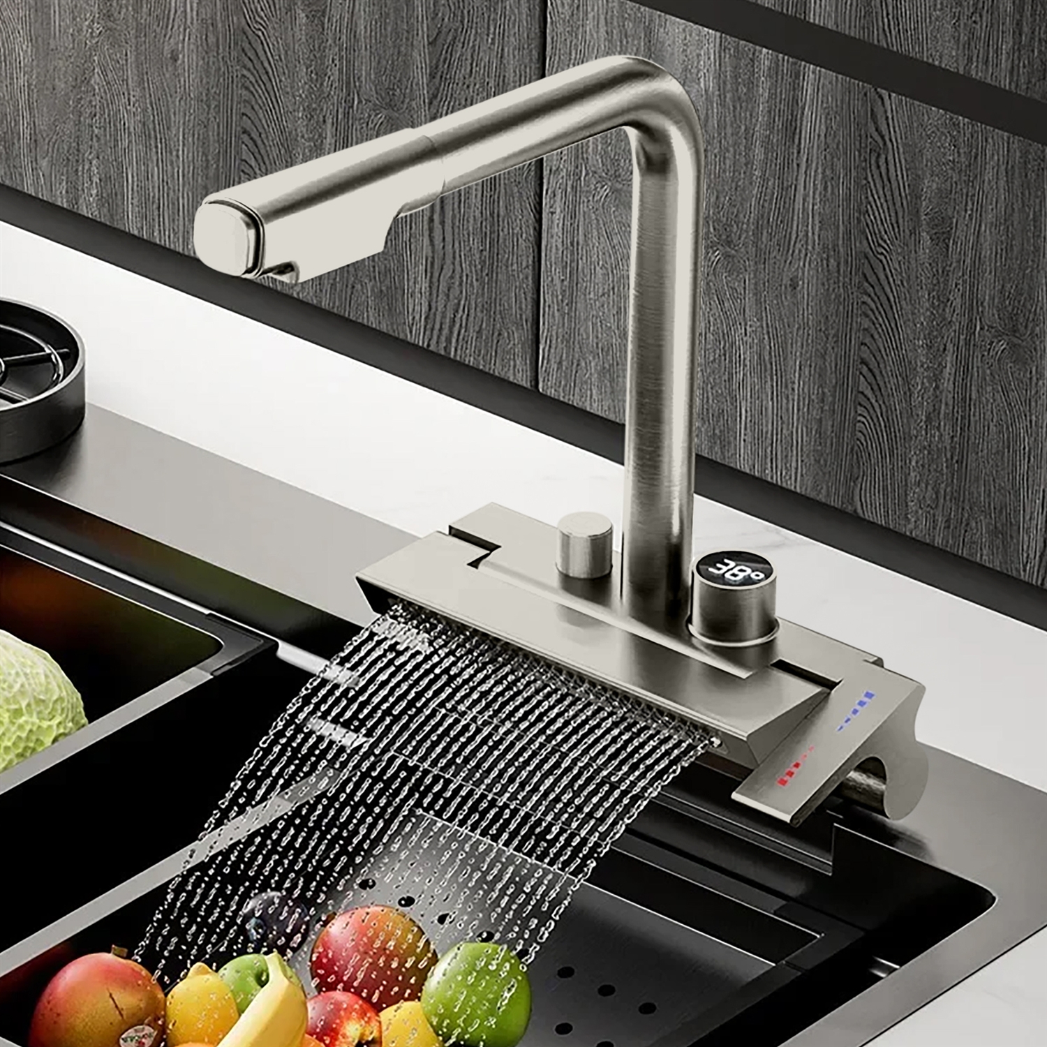 BathSelect Flot Gun Metal Gray Hot And Cold Multifunctional Kitchen Faucet