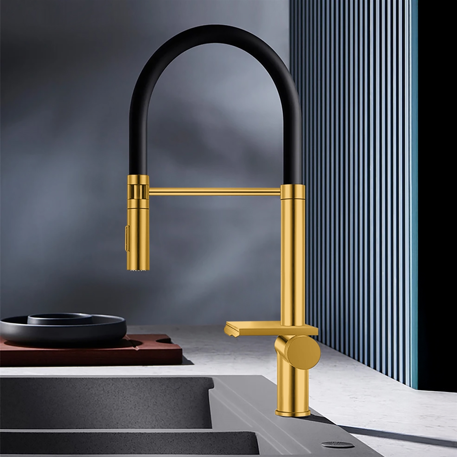 BathSelect Serein Gold Hot And Cold Multifunctional Kitchen Faucet