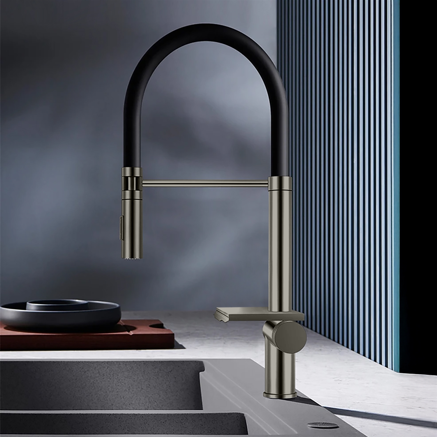 BathSelect Serein Gun Metal Gray Hot And Cold Multifunctional Kitchen Faucet