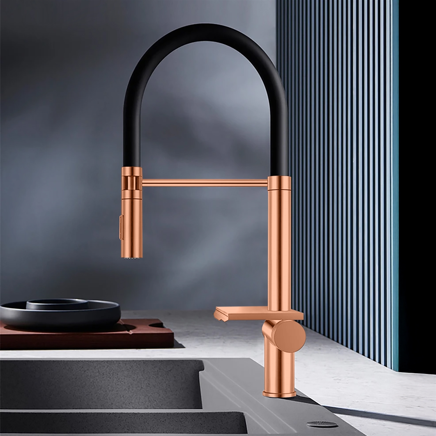 BathSelect Serein Rose Gold Hot And Cold Multifunctional Kitchen Faucet