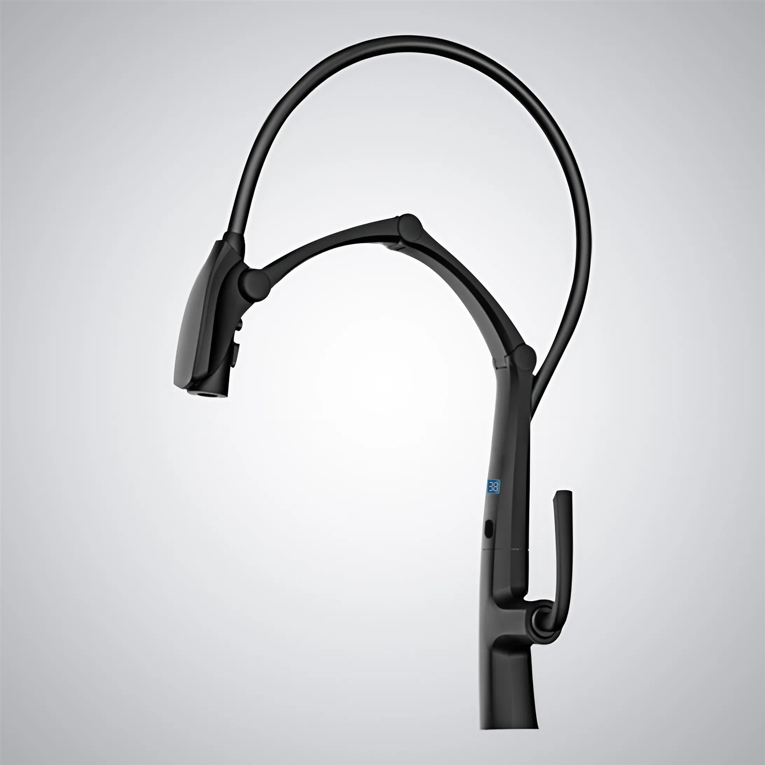 BathSelect Clair Matte Black Sensor Pull-Out Kitchen Faucet With Digital Display