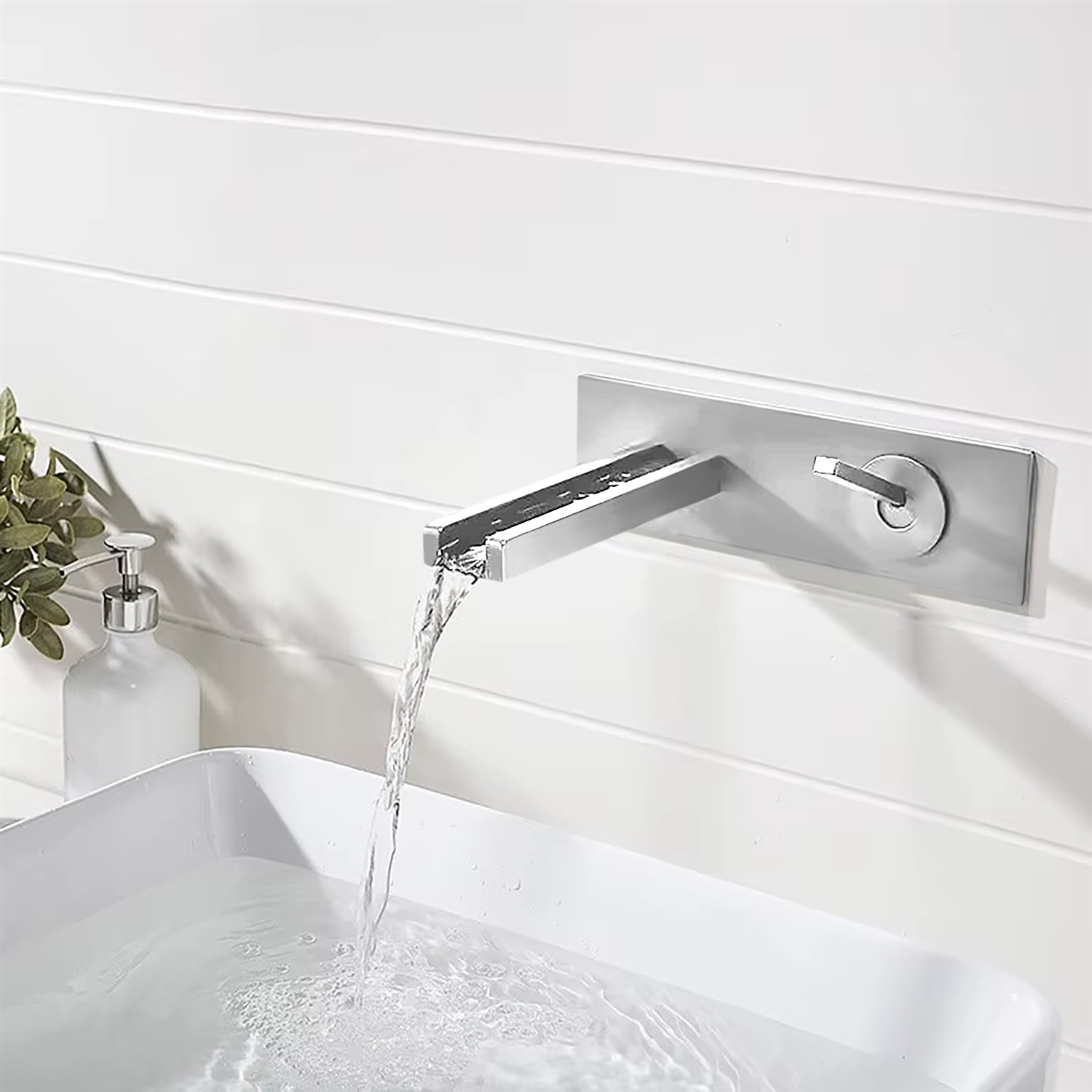 BathSelect Quelle Chrome Waterfall Hot and Cold LED Basin Faucet