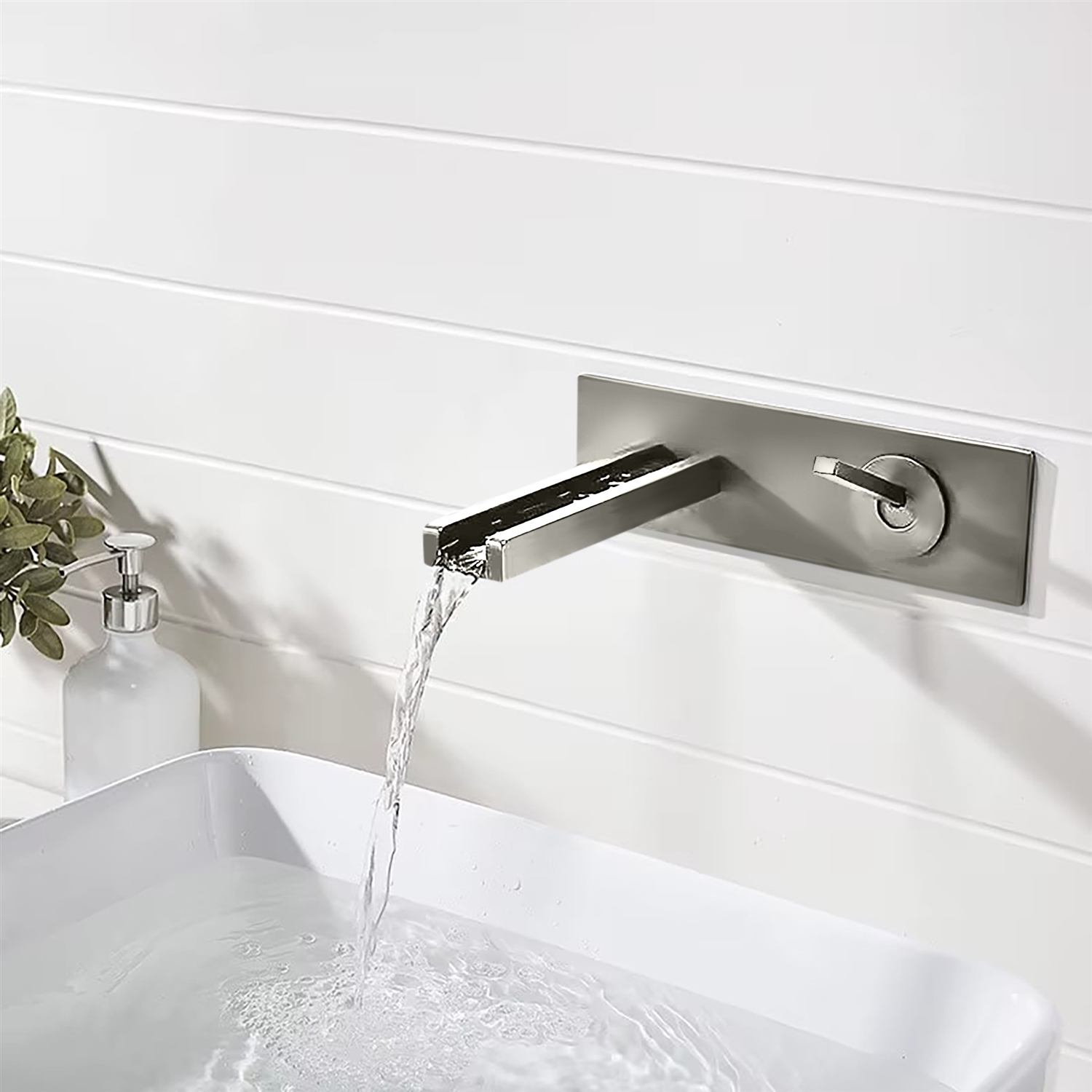 BathSelect Quelle Gun Metal Gray Waterfall Hot and Cold LED Basin Faucet