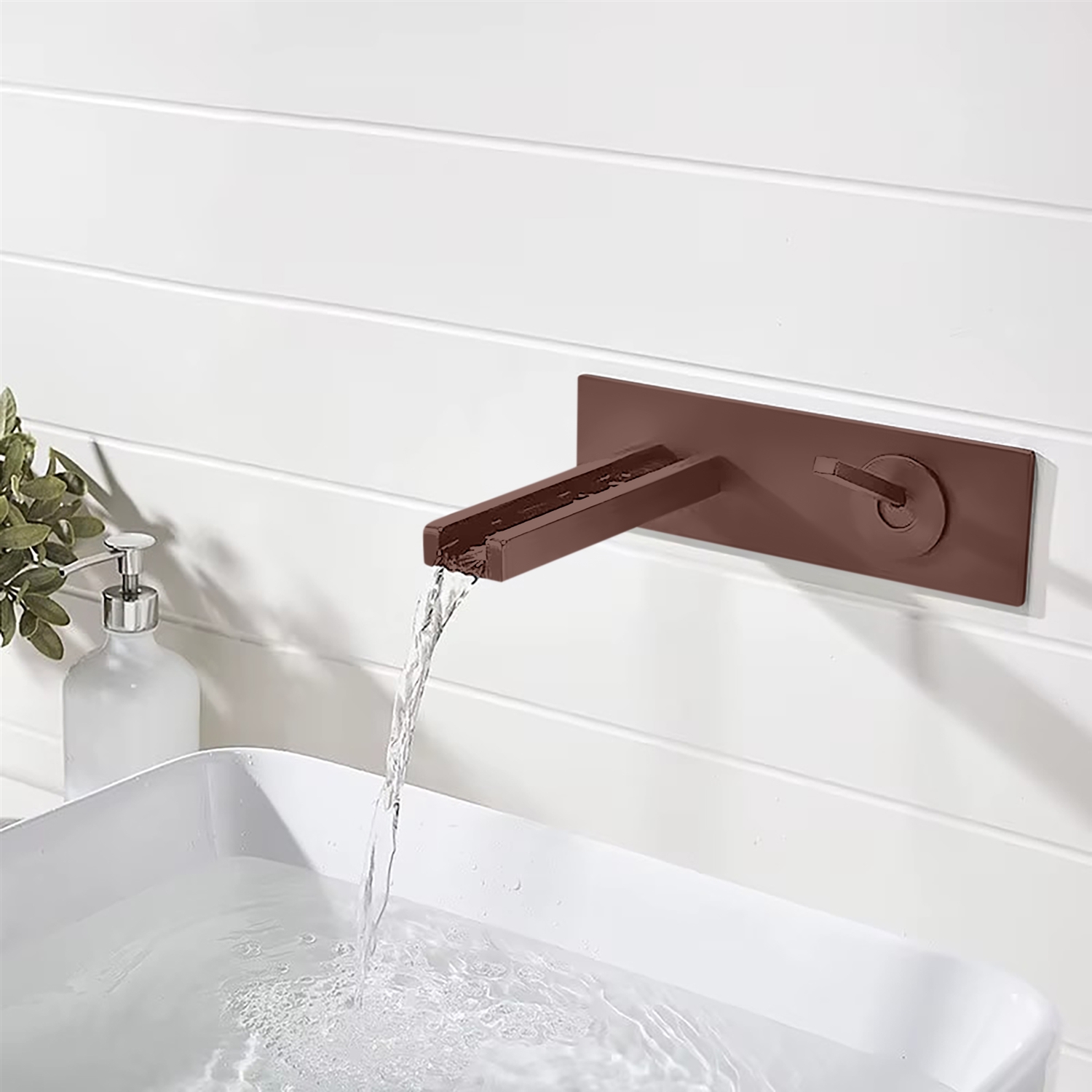BathSelect Quelle Oil Rubbed Bronze Waterfall Hot and Cold LED Basin Faucet