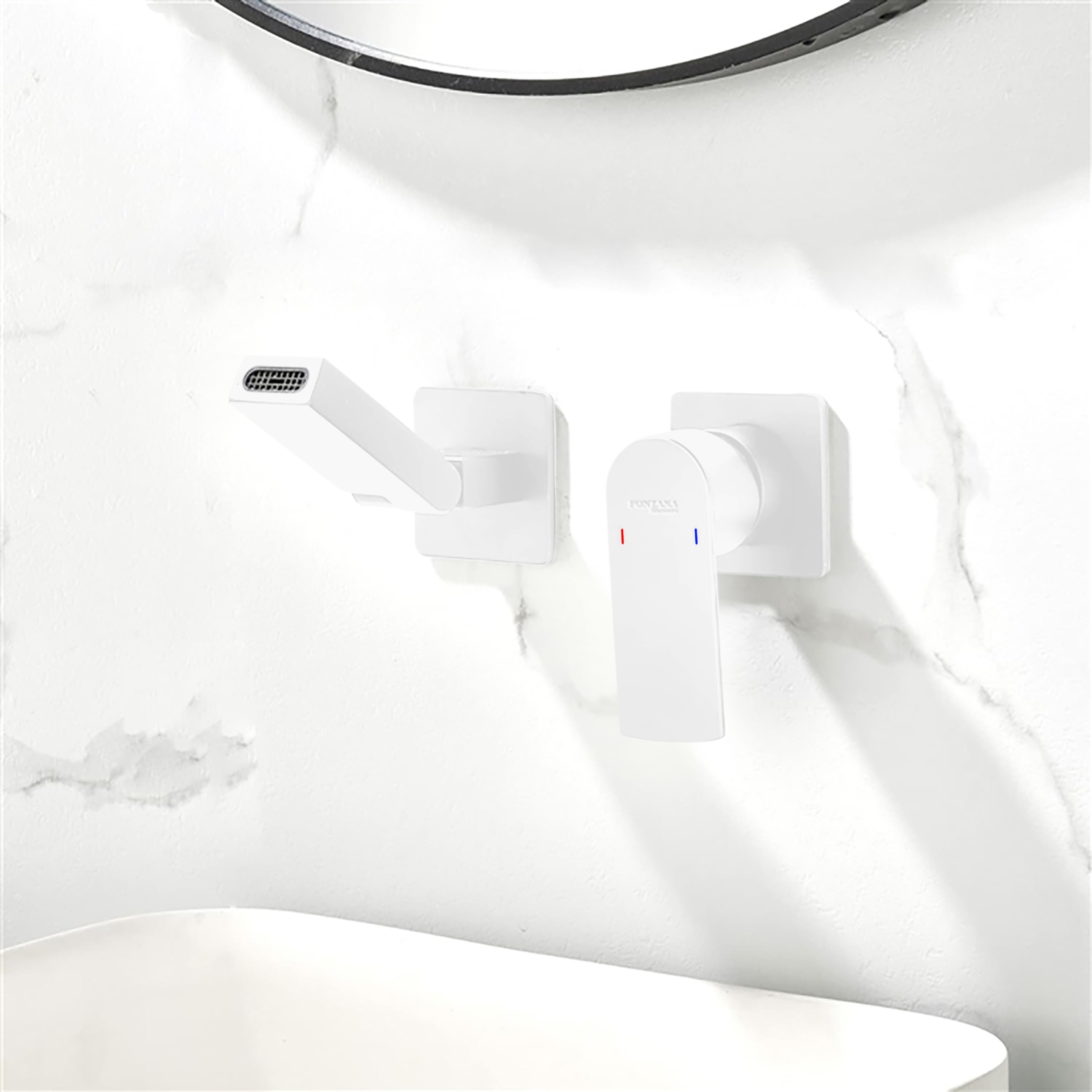 BathSelect BS7828 Matte White Bathroom Faucet
