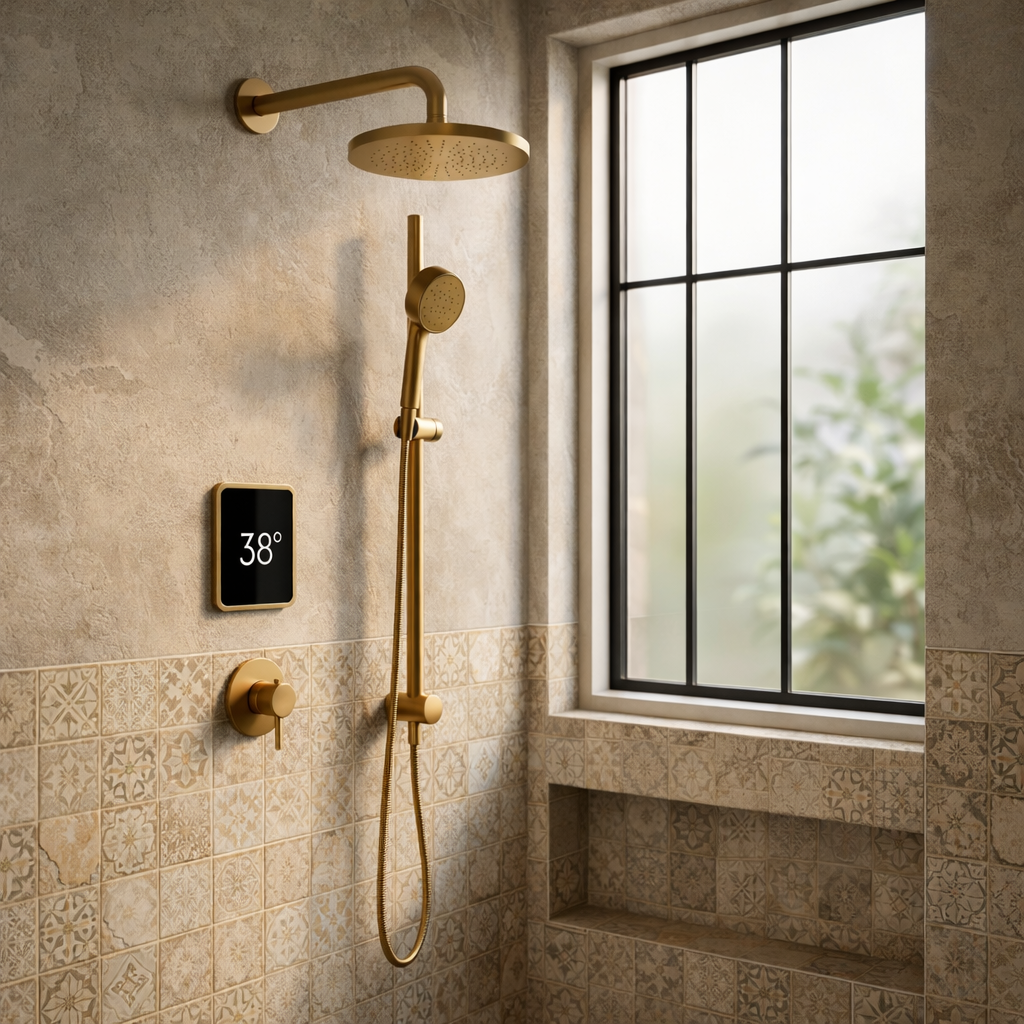 Thermostatic shower panels