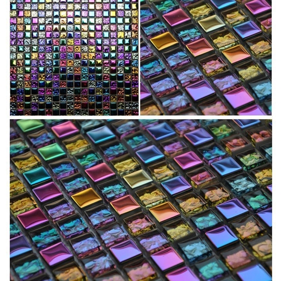 BathSelect Crystal Mosaic Multicolor Decor Tiles