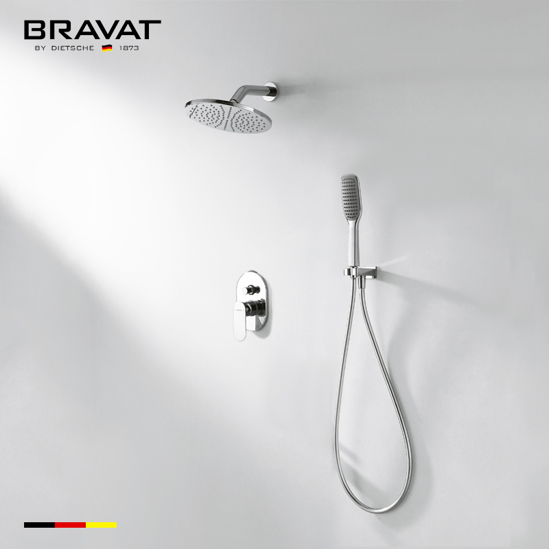 Bravat Wall Mount Bathtub And Shower Faucet With Two Way Valve