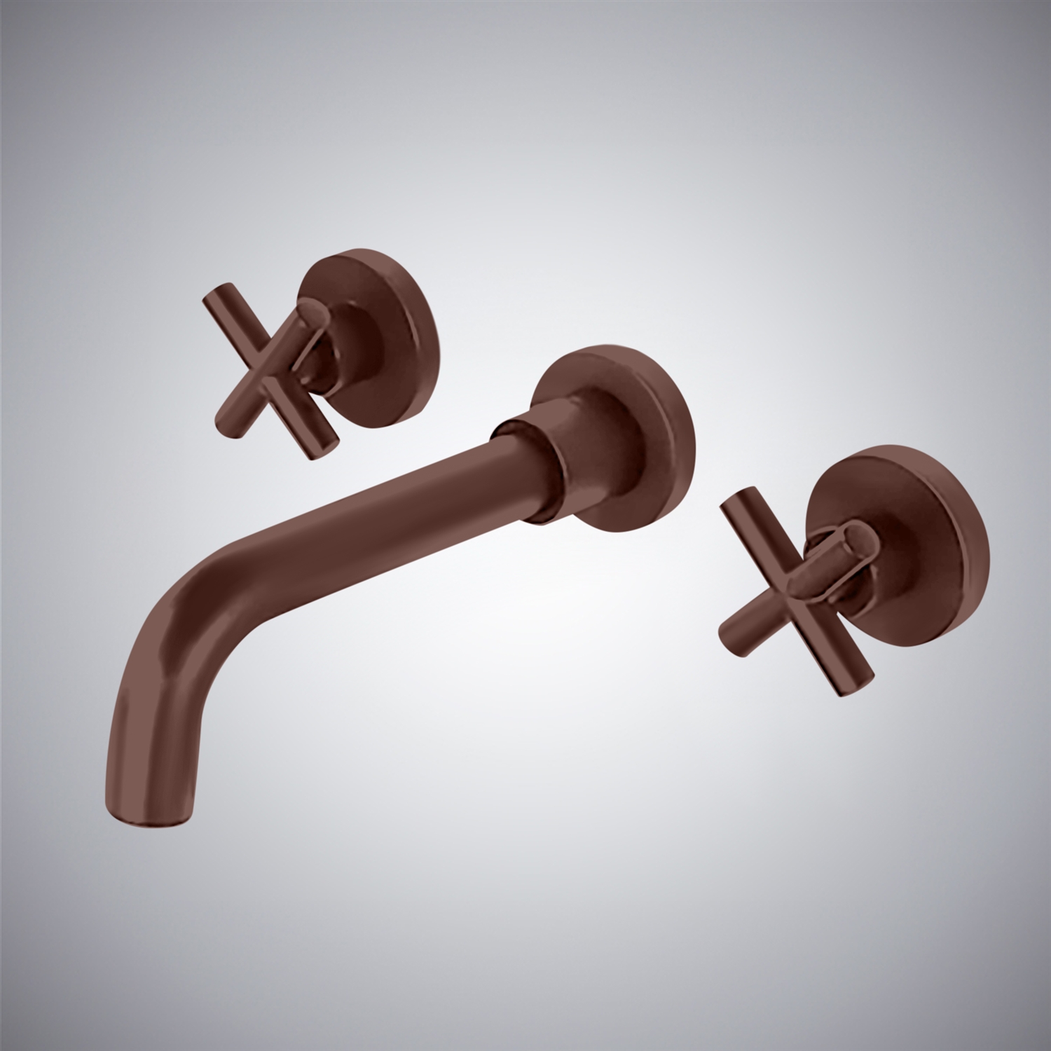 BathSelect Rennes Oil Rubbed Bronze Finish Wall Mount Dual Cross Handle Bathroom Faucet